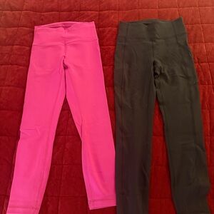 Lululemon Athletica Pink and Black Leggings
